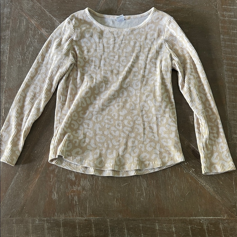 Old Navy Ribbed Cream and Tan Top